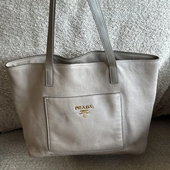 PRADA MILANO Logo Shoulder Hand Tote Bag Leather - Picture 4 of 17